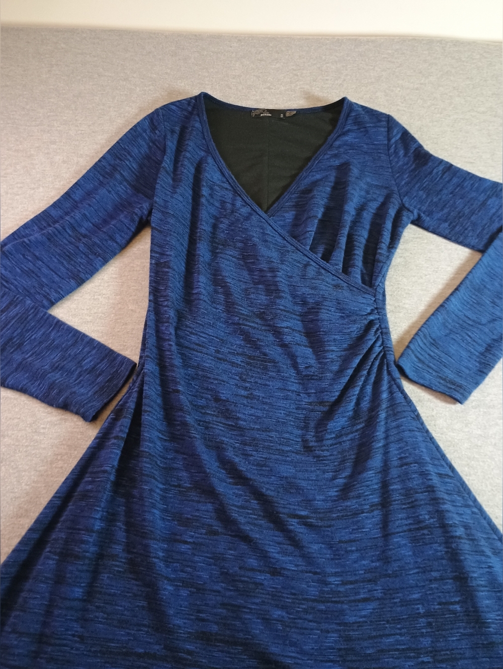 Prana Women's Size 2 Blue Long-Sleeve V-Neck A-Line Dress - Picture 2 of 10